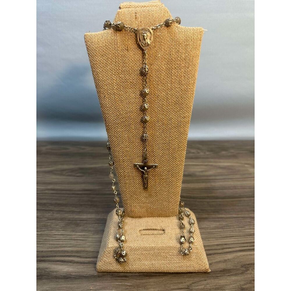 Creed Sterling Silver Rosary Vintage Beads Beautiful Christianity 23.5"